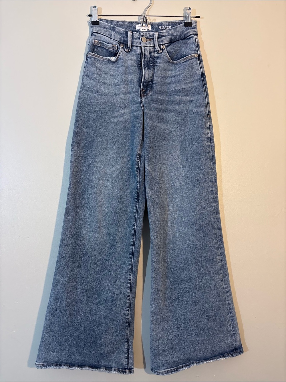 Good American Blue Wide-Leg Flare Jeans